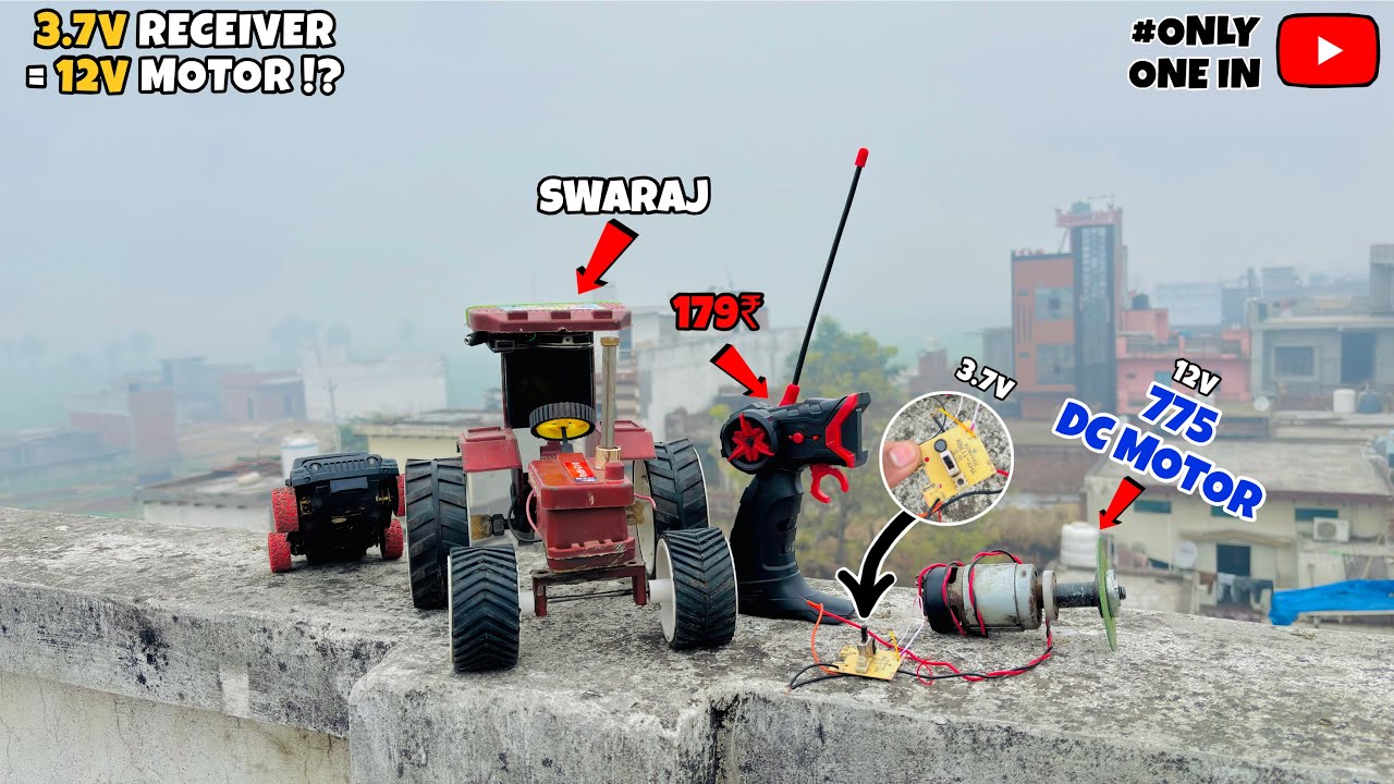 3.7V RC MODULE से 12V MOTOR चला दी😱| WIRELESS CONTROL | ONLY 179₹🔥