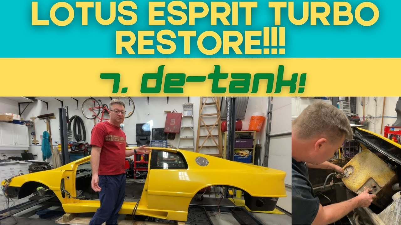 Lotus Esprit – Уникальный демонтаж топливного бака. Фу! И ещё несколько других деталей кузова.