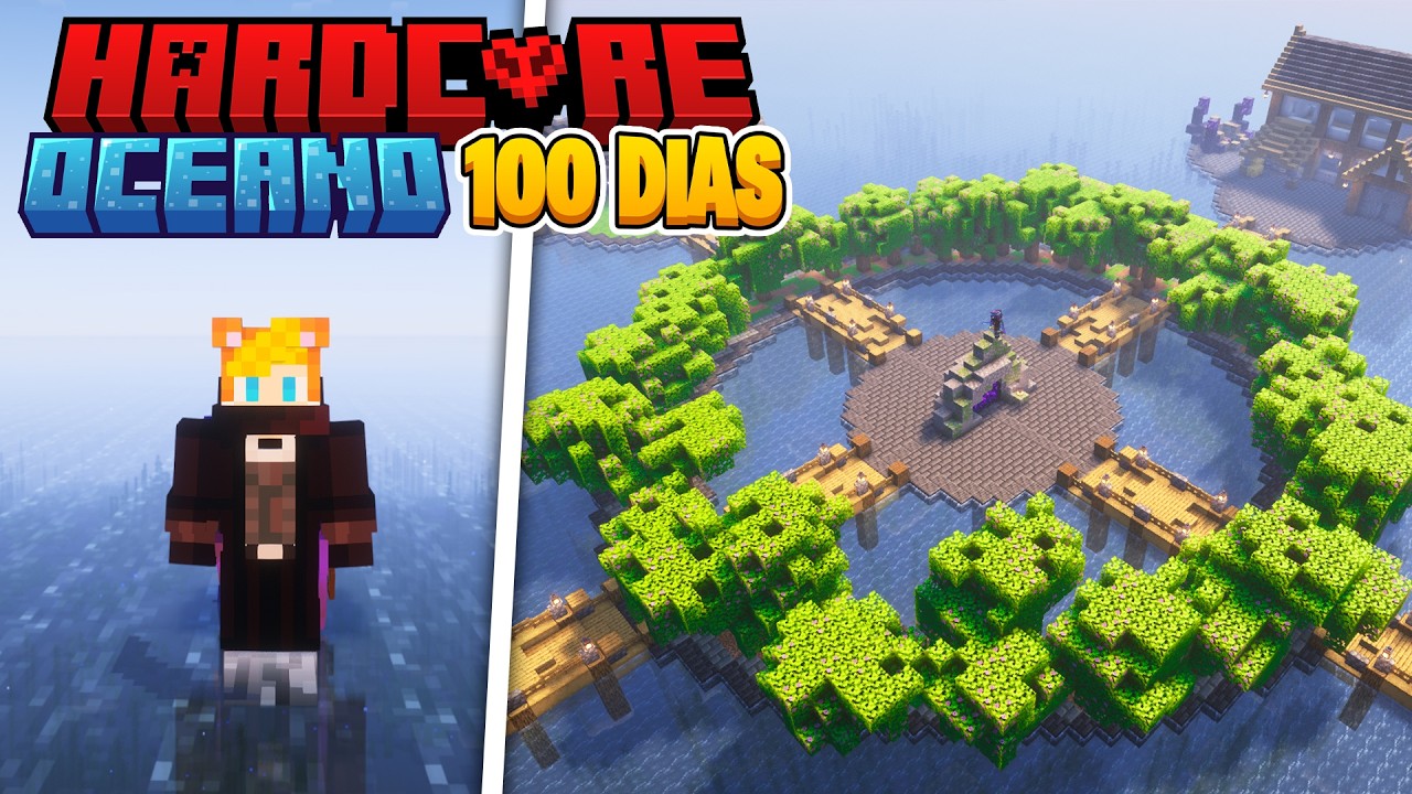 Sobrevivi 100 Dias en un Mundo de Oceano en Minecraft Hardcore