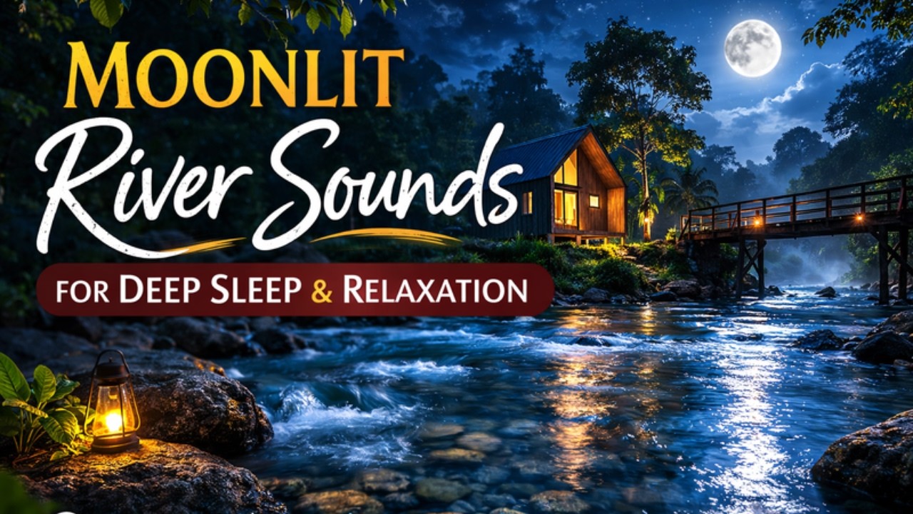 Moonlit River Sounds 🌙 Relaxing Night Nature Ambience for Deep Sleep & Stress Relief