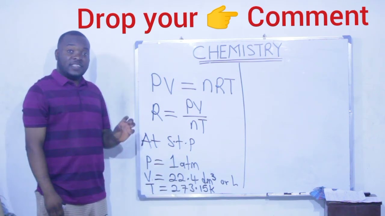 Value of the universal gas constant, R.