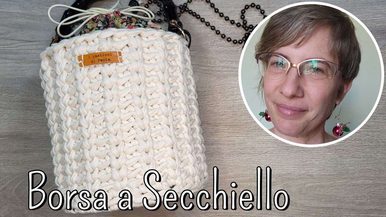 Borsa a Secchiello in Cotone all'Uncinetto