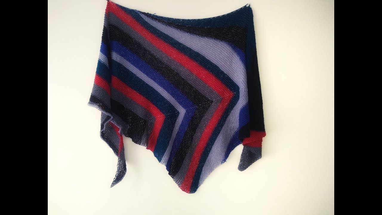 chal  dos agujas técnica de cometa asimétrico  fade shawl. scialle a ferri