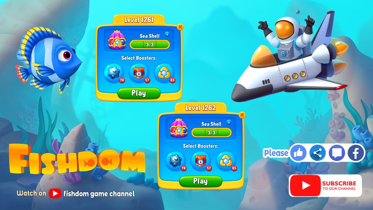 FISHDOM GAME LEVEL 1261 to 1262 ...🐋🐟😍