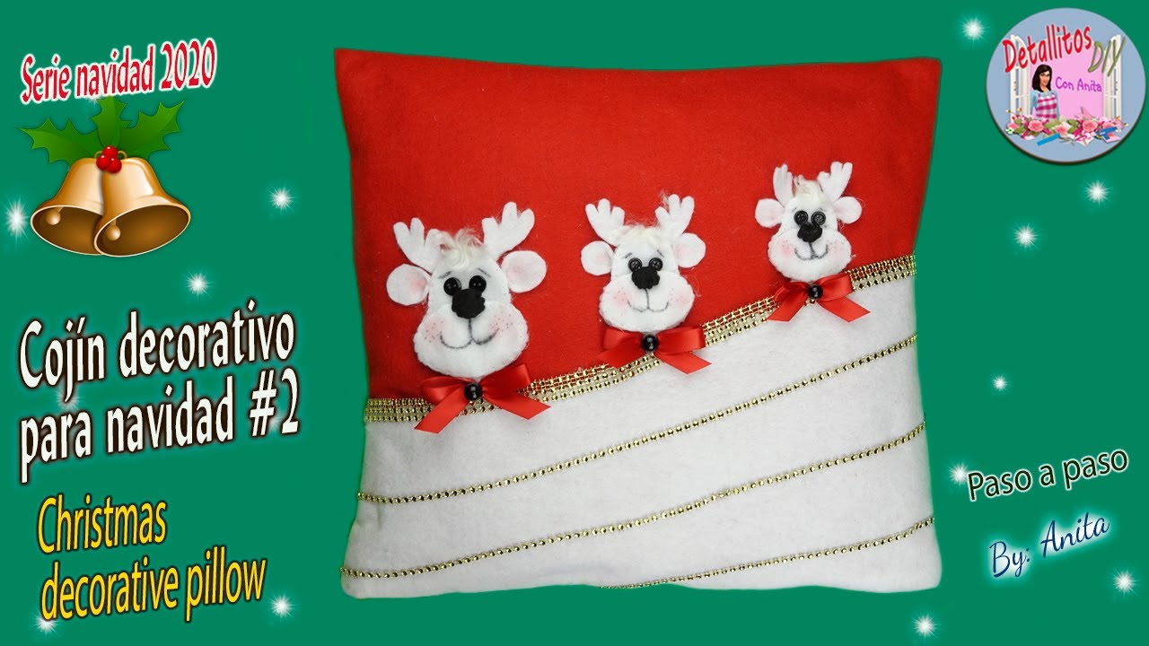 Cojín decorativo para navidad con renos