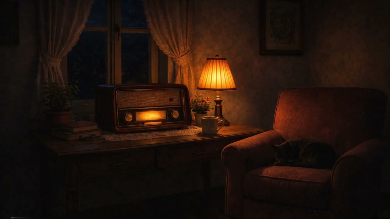 Classic Oldies 1940s Tunes with Fireplace Crackling – Cozy Vintage Music & Warm Ambience