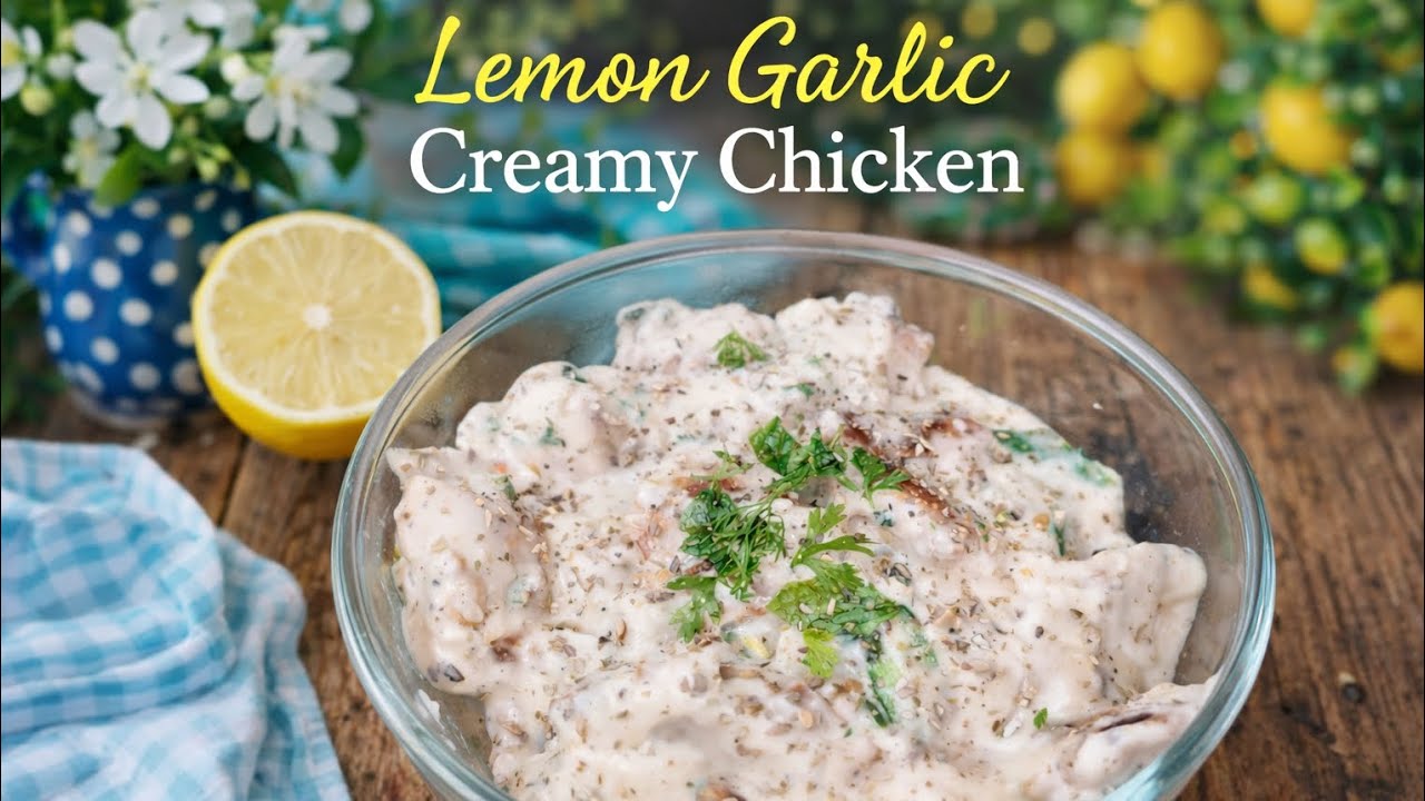 Lemon Garlic Creamy Chicken 😋 | Juicy & Rich Restaurant Style Recipe | Easy Homemade