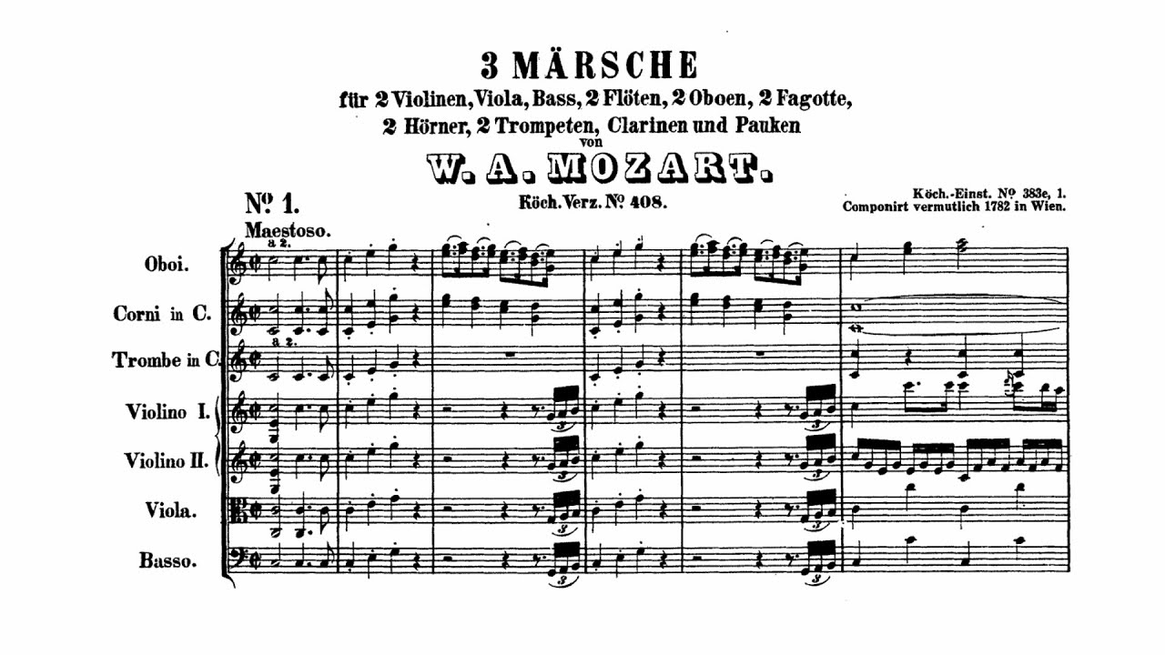 Mozart: 3 Marches, K. 408 (with Score)