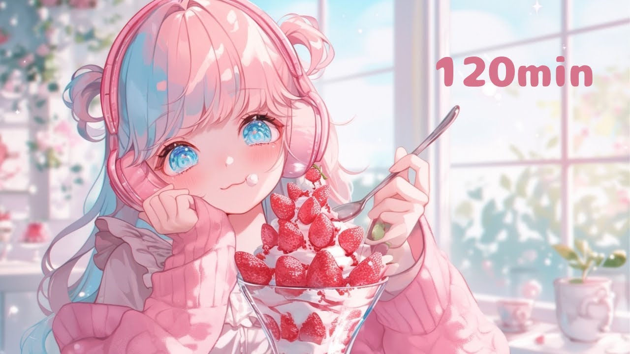 Cute Cafe Chill ☕️｜いちごパフェ🍓｜作業・リラックス用