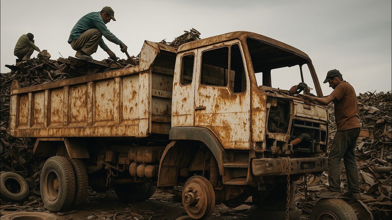 Old Dumper Offloading from Loader | Scrapping Heavy Vehicle in Pakistan | Buraq Skills