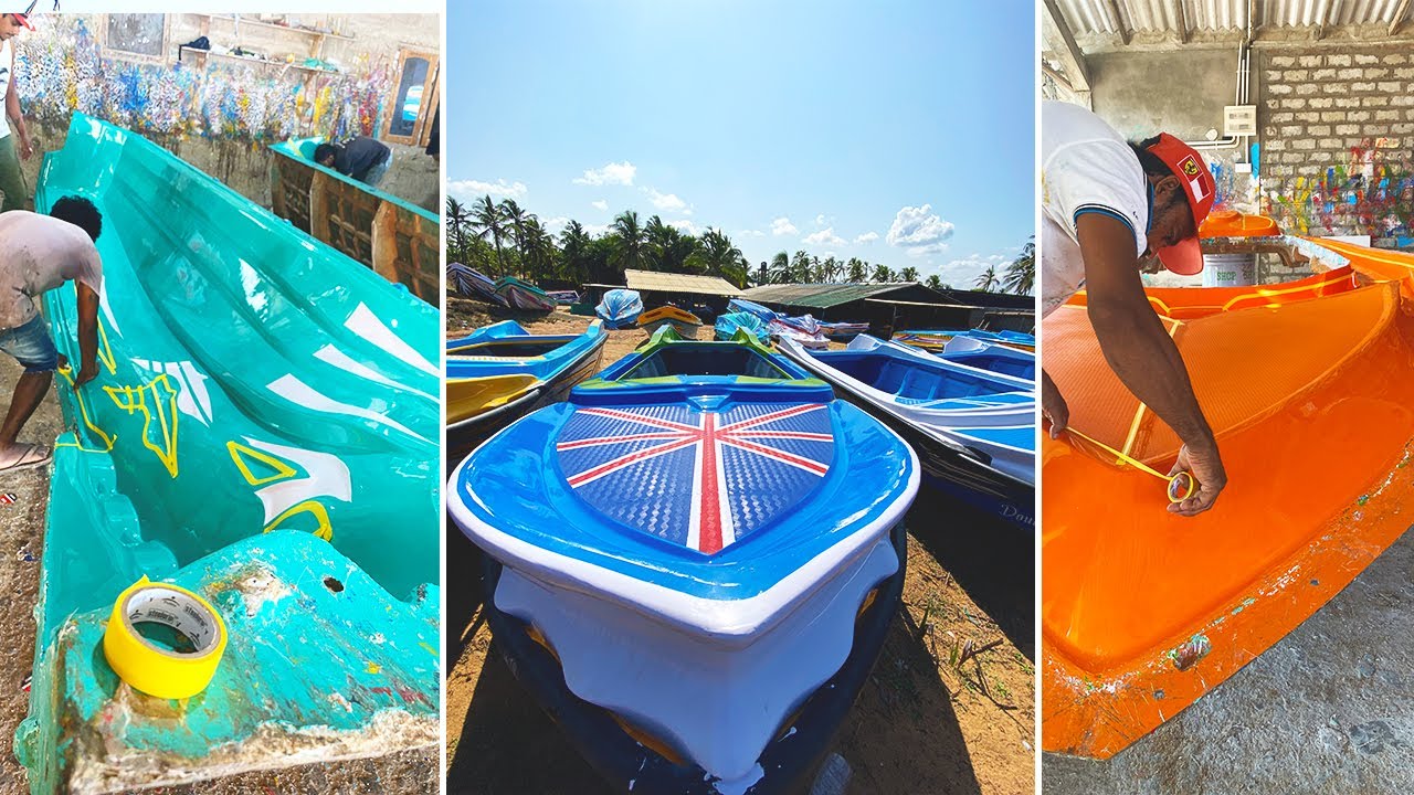 Double Jet Fishing Boat Manufacturing In Sri Lanka | Inside A Boat Building Factory
