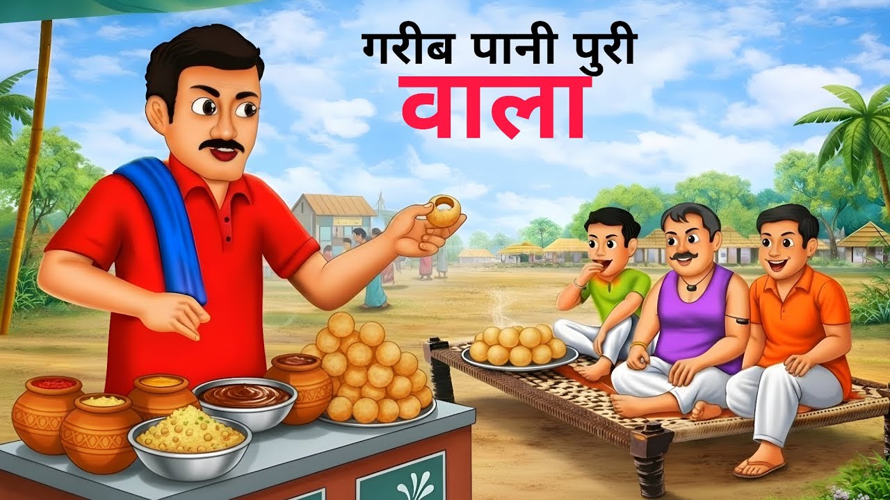 गरीब पानीपुरी वाला | Gareeb Panipuri Wala | Hindi Cartoon Story | Hindi Moral Story #food  #moral