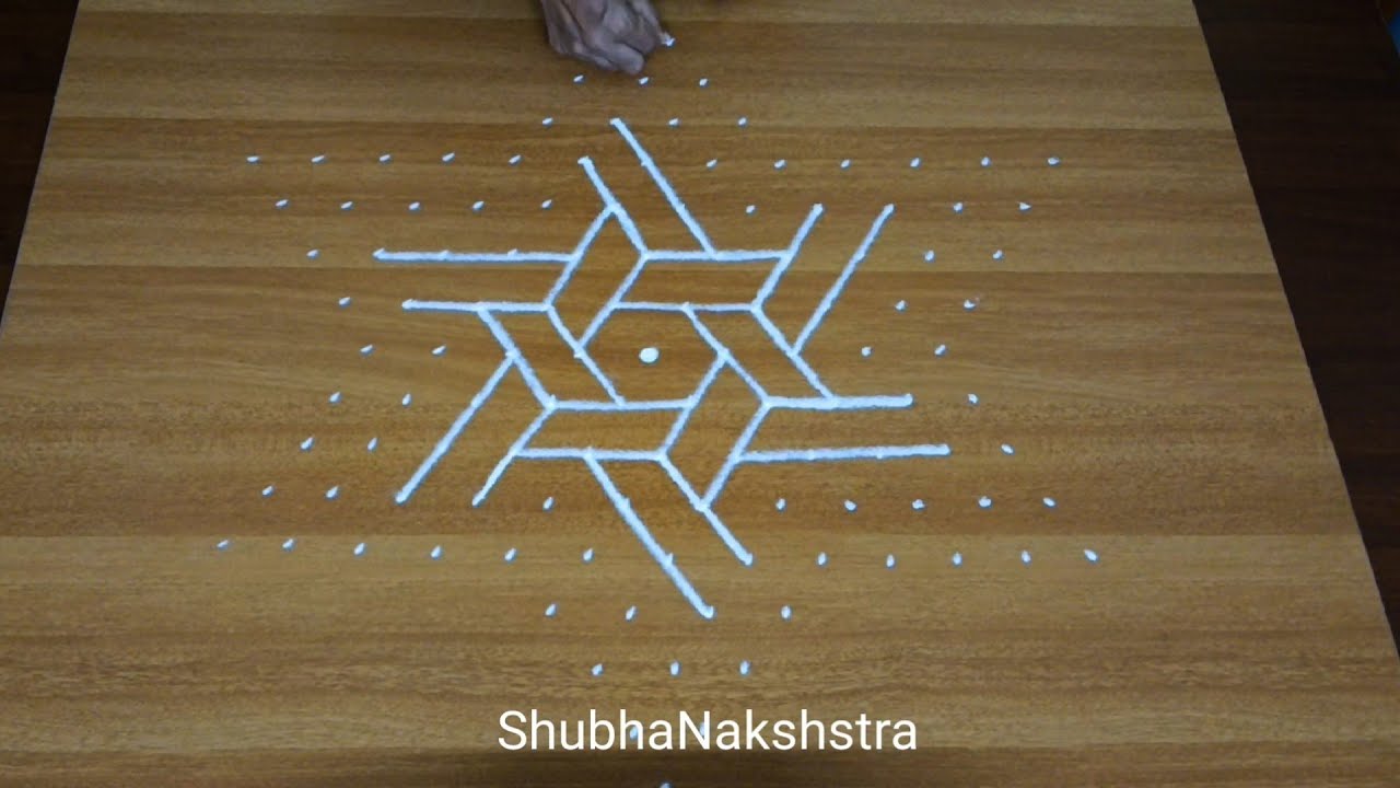 9X5 dots🌹 Beautiful Rangoli Design 🌹415🌹 அழகான கோலம்🌹 ಸುಂದರವಾದ ರಂಗವಲ್ಲಿ