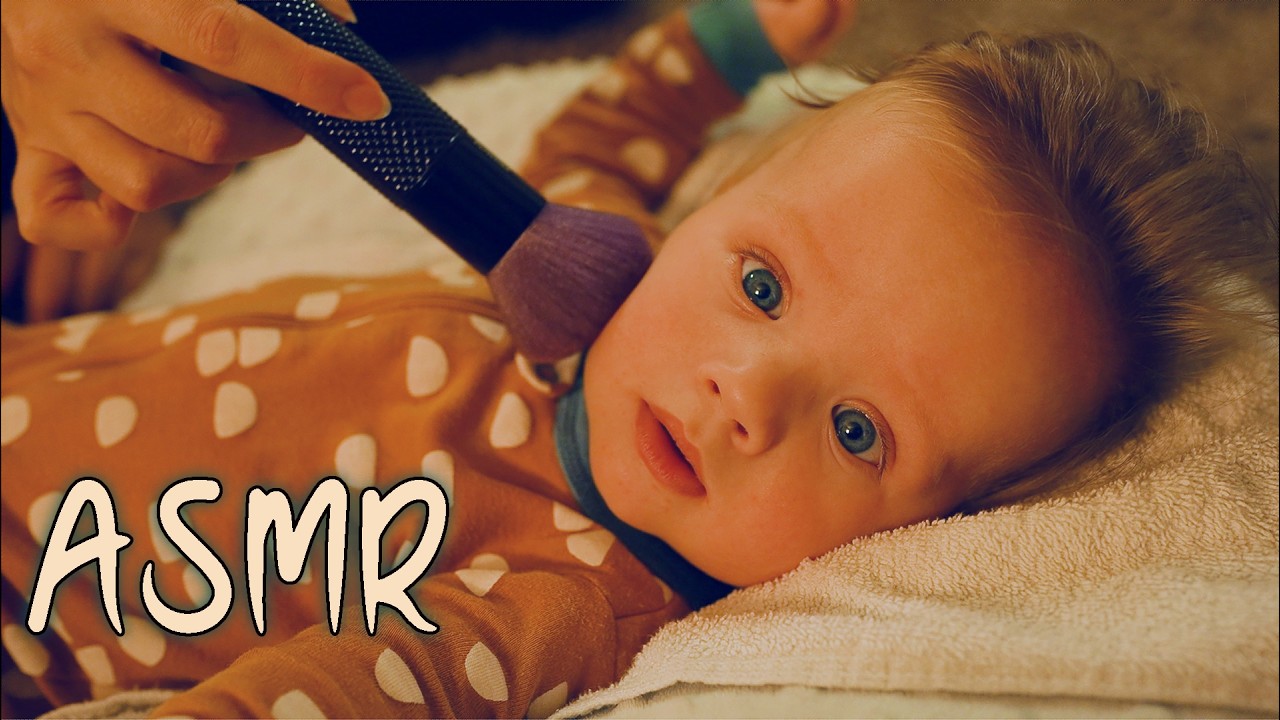 Baby’s First facial | Brushes, Massage & Hair Combing ⭐ ASMR
