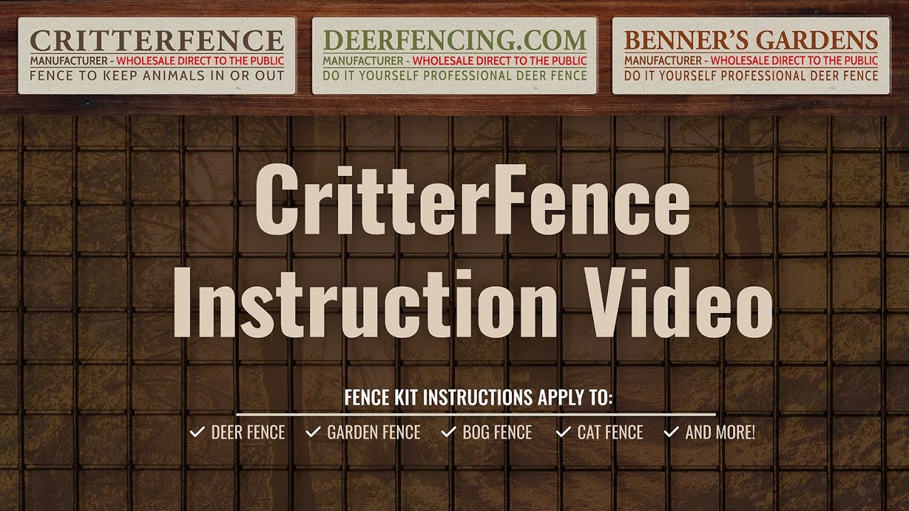 Critterfence DIY Deer Fence, Garden Fence, Dog Fence, Cat Fence Installation Video