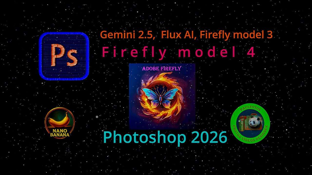 Compare  Gemini 2.5,  Flux AI, Firefly model 3, and  Firefly 4 using same prompt in Photoshop.