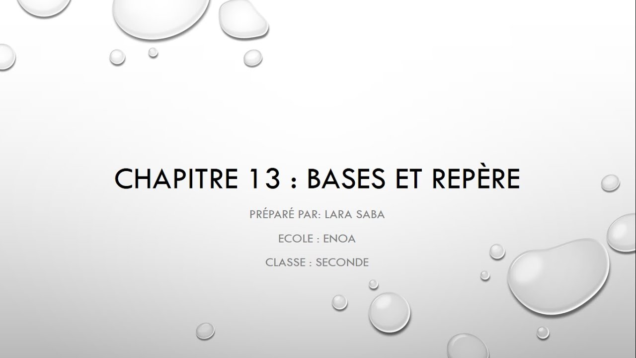 chapitre 9 :Les Vecteurs