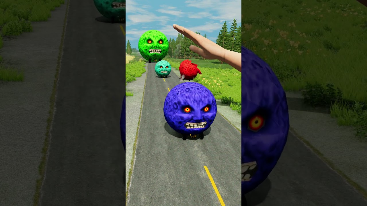 Большие и маленькие машины против гигантской ладони &mdash; BeamNG.drive