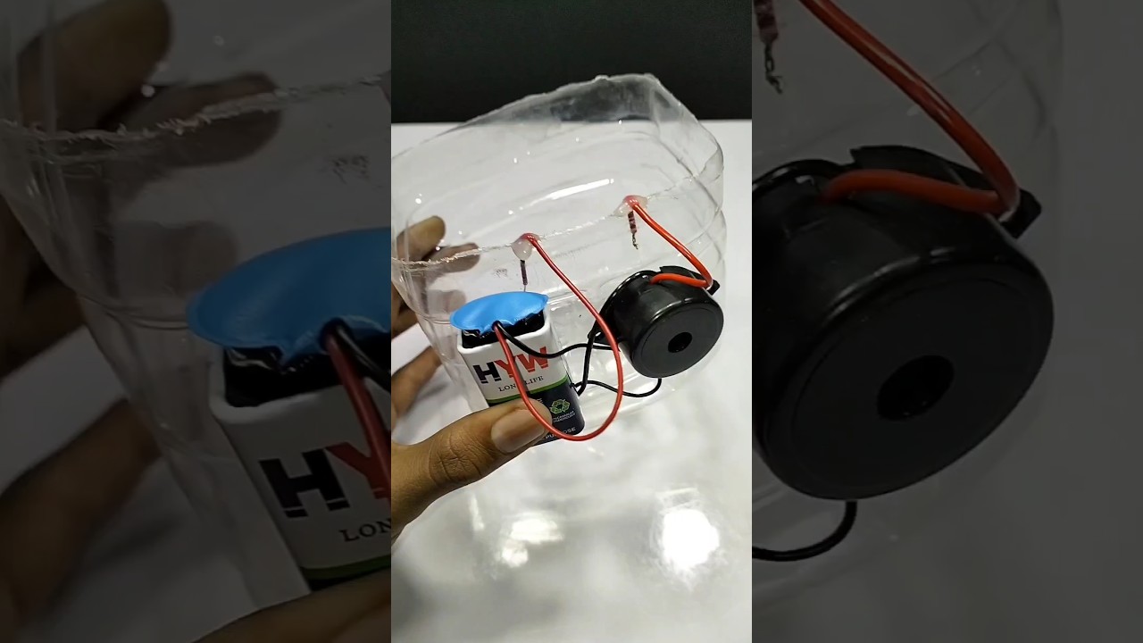 Homemade water alarm with battery 