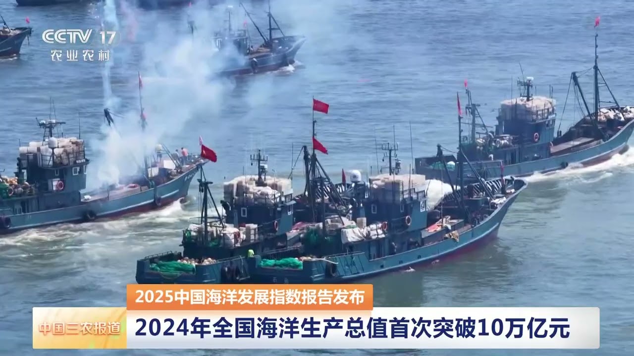 [中国三农报道]2025中国海洋发展指数报告发布 2024年全国海洋生产总值首次突破10万亿元 | 农业致富经 Agriculture And Farming