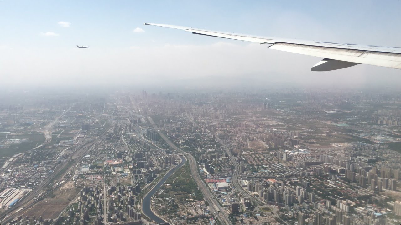 Air China Boeing 777-200ER Approach and Landing at Beijing Capital Airport
