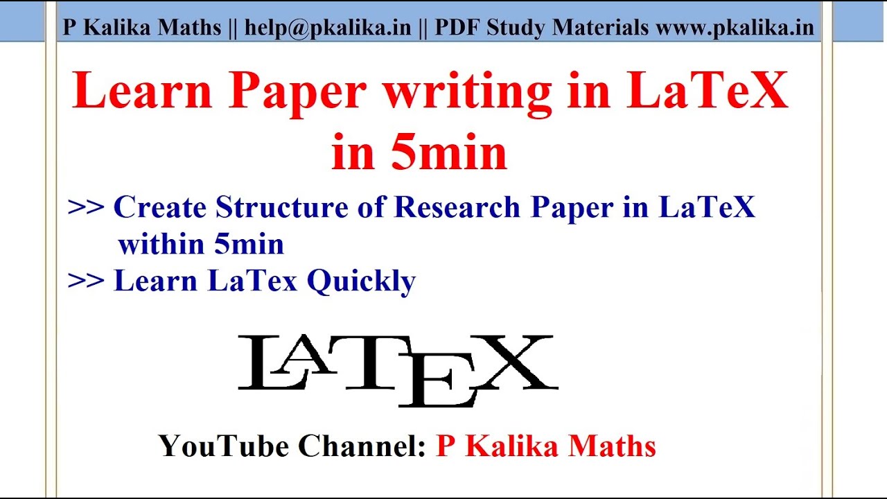 Learn Paper writing in LaTeX || Create Structure of Research Paper in LaTeX within 5min (In Hindi)