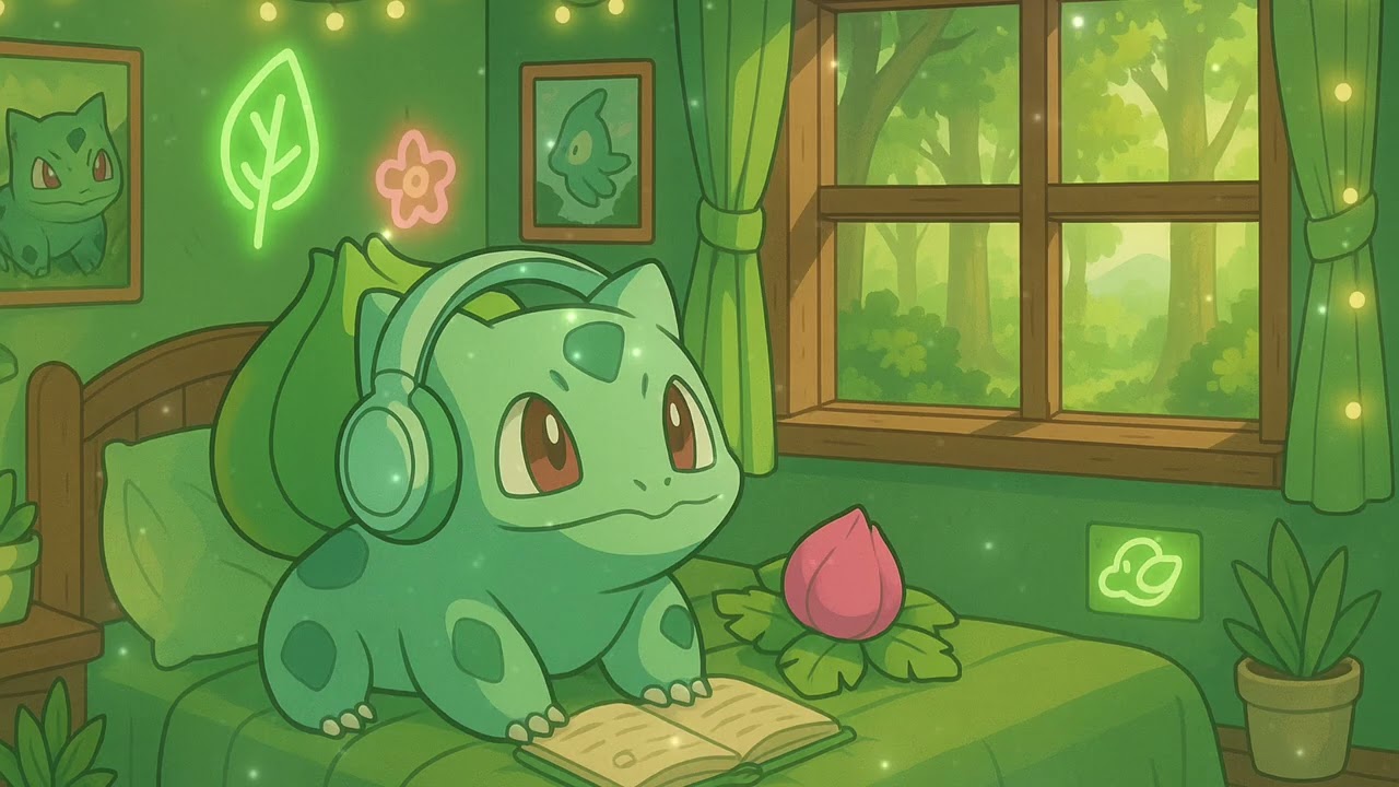 🌷bulbasaur's groovy greenhouse [pokemon lofi] [nintendo lofi] to vibe & study to