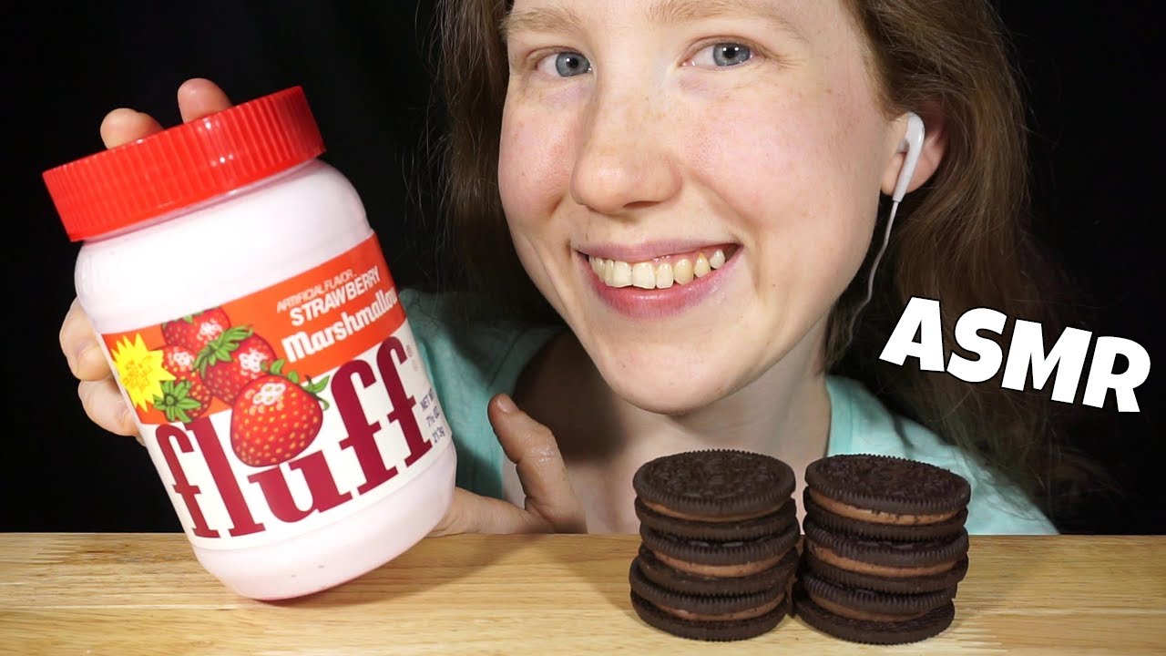 ASMR MARSHMALLOW FLUFF & OREOS MUKBANG (No Talking) EATING SOUNDS