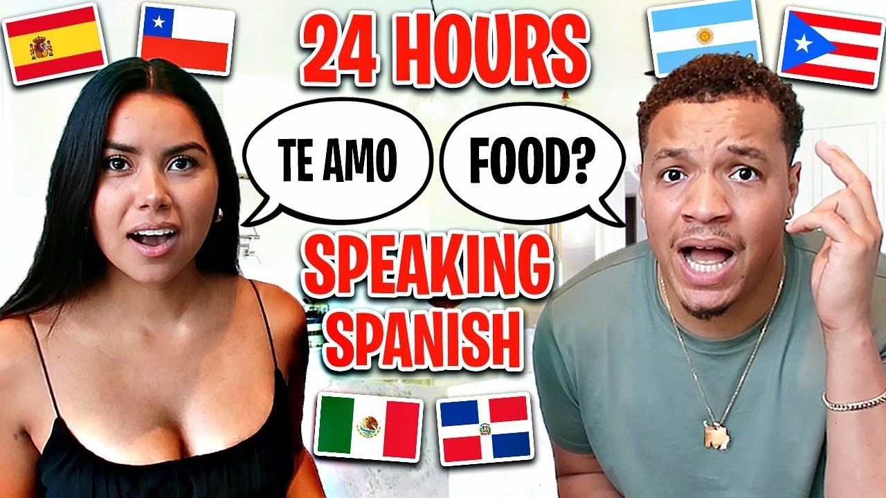 SPEAKING ONLY SPANISH For 24 Hours!! (GIRLFRIEND vs BOYFRIEND Challenge)