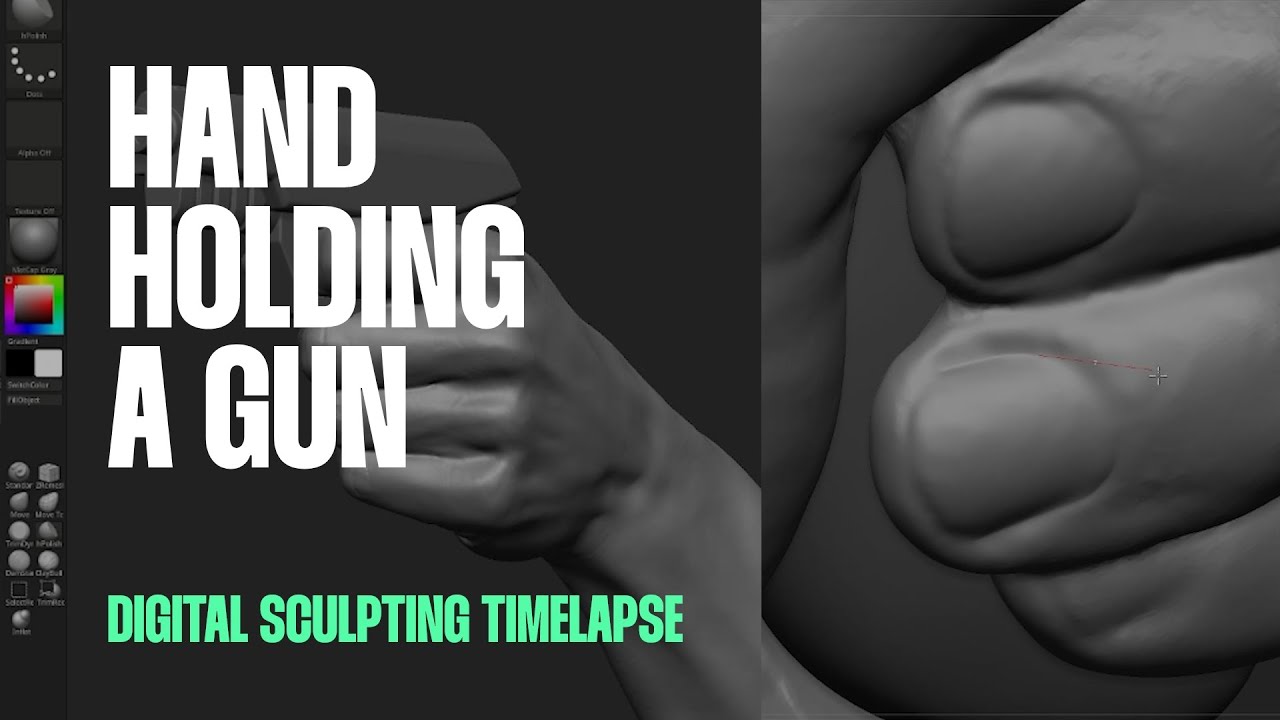 Sculpting Hands - Timelapse (Pose: Holding a gun)