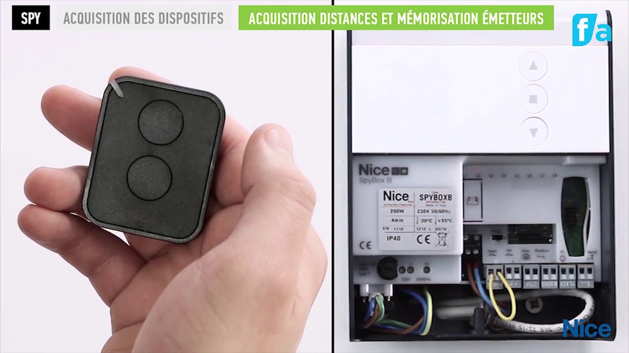 Comment programmer des distances et mémorisation des émetteurs NICE SPY650KCE ?