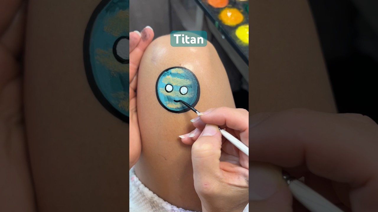 Here&rsquo;s a painting of Titan from solar balls! #solarballstitan #solarballs #FacePainting ￼#FacePaint