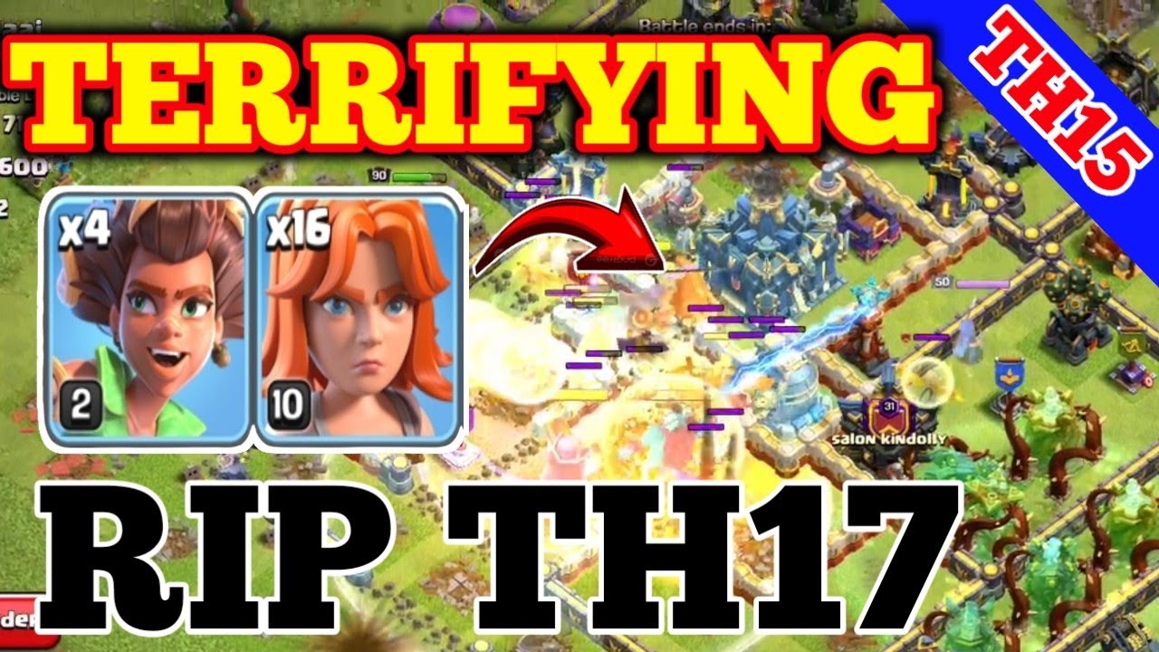 Th15 Vs Th17: Even A Noob Player Can Destroy Th17 Max Bases With This Th15 Army (Clash Of Clans)