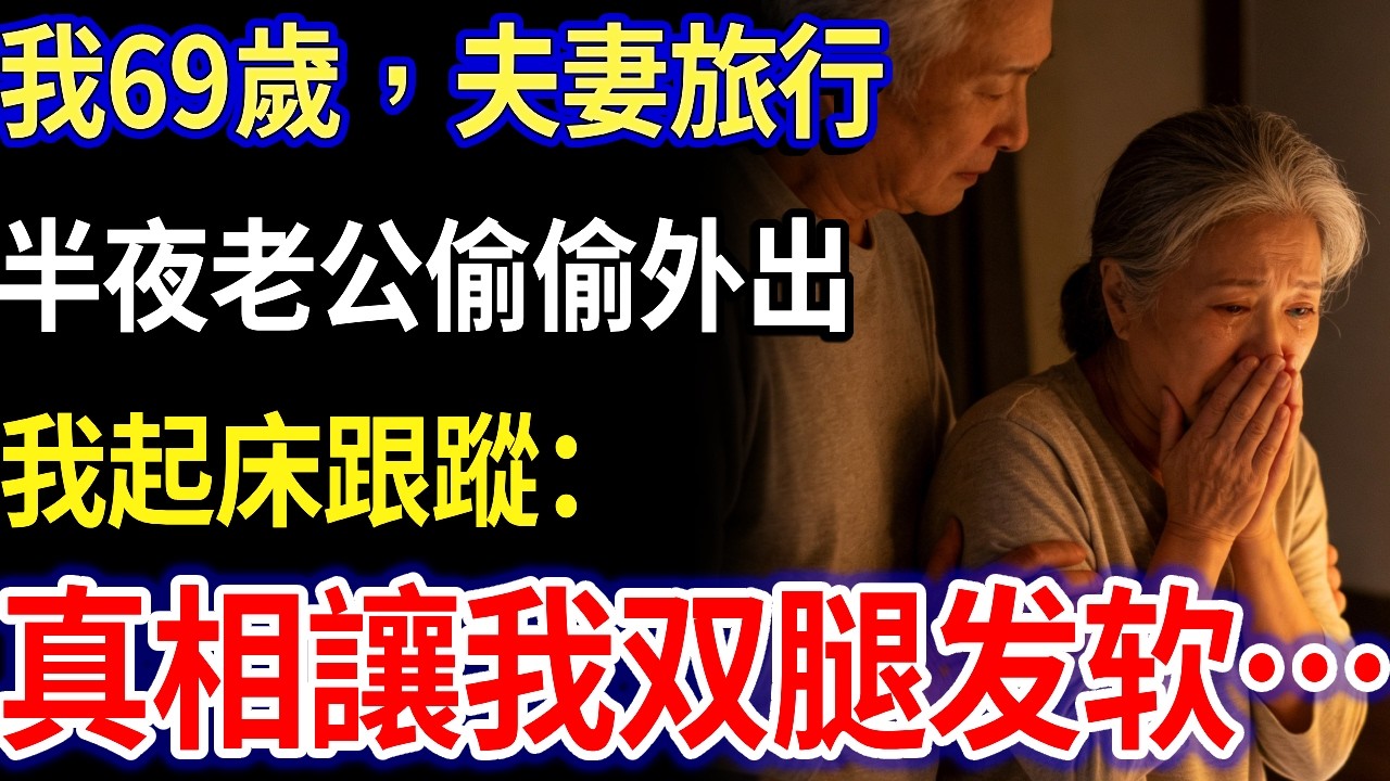 我69歲，夫妻旅行時半夜老公偷偷外出，我起床跟蹤，看到的一幕讓我雙腿發軟…