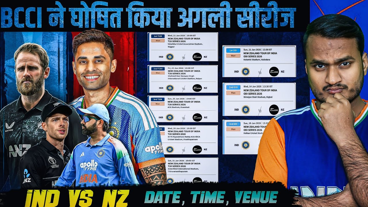 India Next Series Schedule | New Zealand Tour Of India in 2026 | India vs New Zealand Series 2026