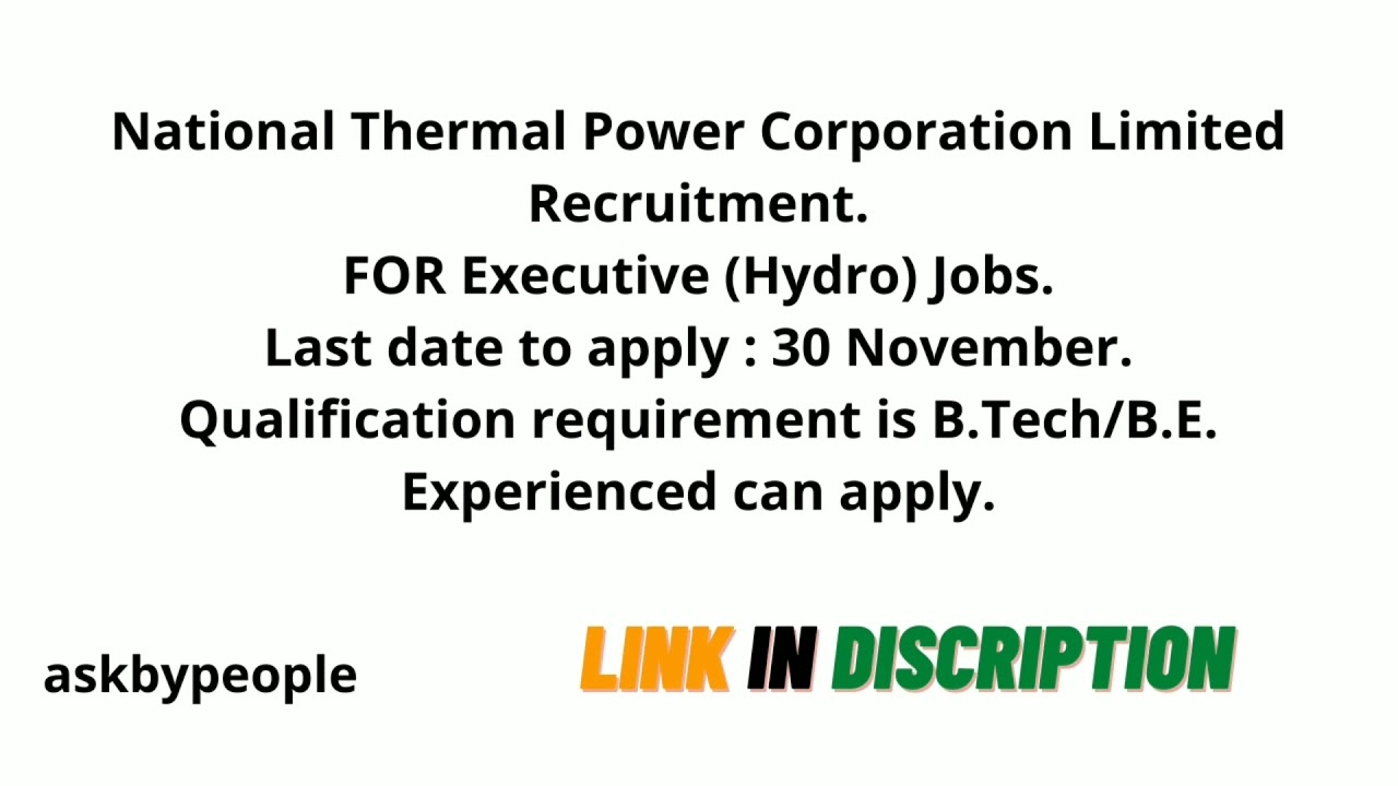 NTPC Limited Government Jobs  B tech Government Jobs #btechjobs #shorts #jobs #jobsinindia #govtjobs