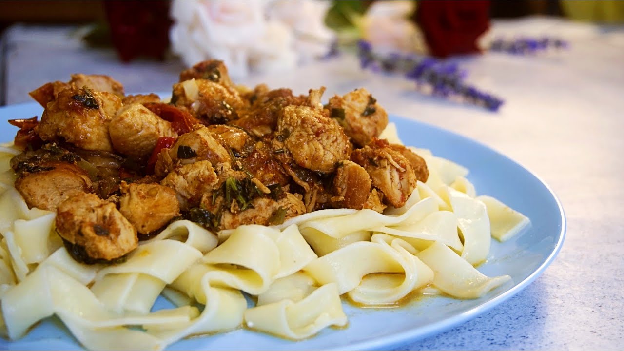 პასტა ფეტუჩინი ქათმის ფილეთი❤️Pasta Fettuccine Chicken Fillet | Паста феттучини с куриным филе