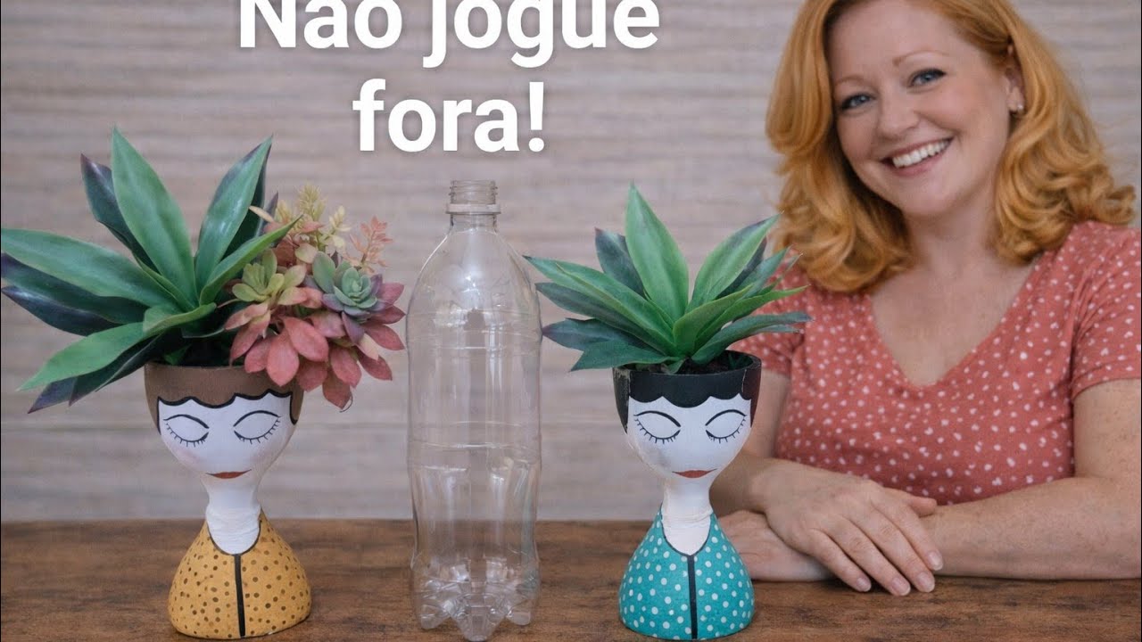 VASO BONECA DE GARRAFA  PET PARA SUCULENTAS