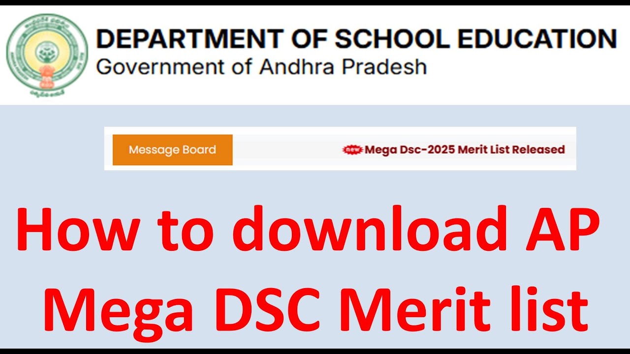 Download AP MEGA DSC 2025 Merit List
