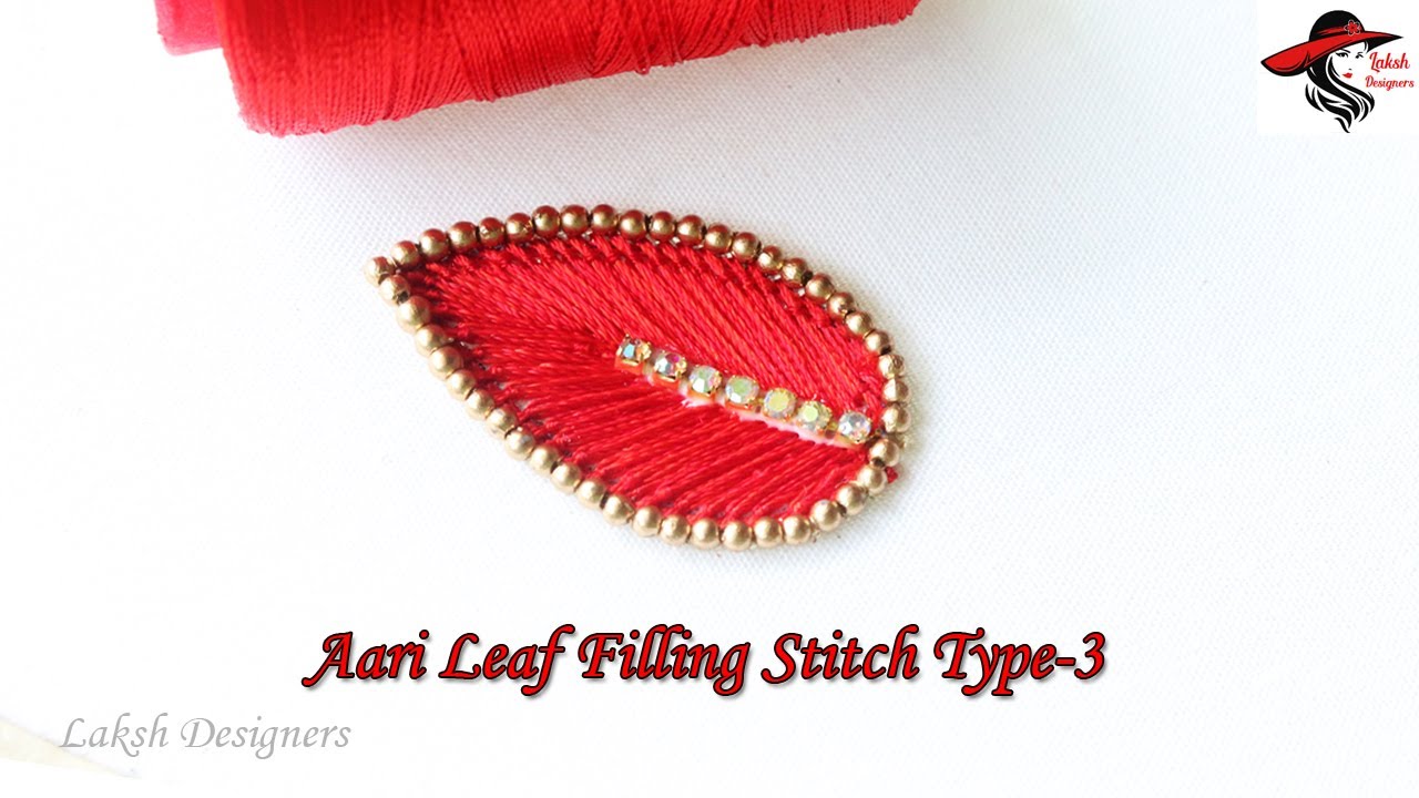 Aari Leaf Filling Stitch Type-3 for Beginners | aari work basic stitches online class in tamil