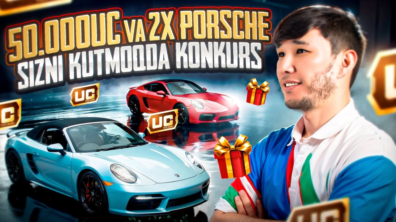KONKURS 50.000UC yoki 2 PORSCHE MOSHINA SIZNI KUTMOQDA ULTIMET ROYALDA O'YINLAR ➤ 🇺🇿🔥- PUBG MOBILE