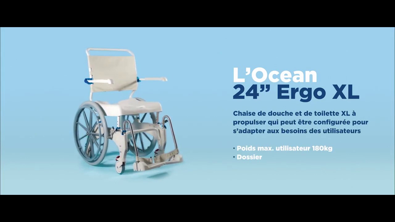 Fauteuil roulant de douche INVACARE bariatrique Aquatec Ocean Ergo 24XL