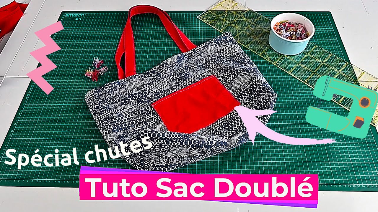 Tuto couture : coudre un sac doublé avec poches