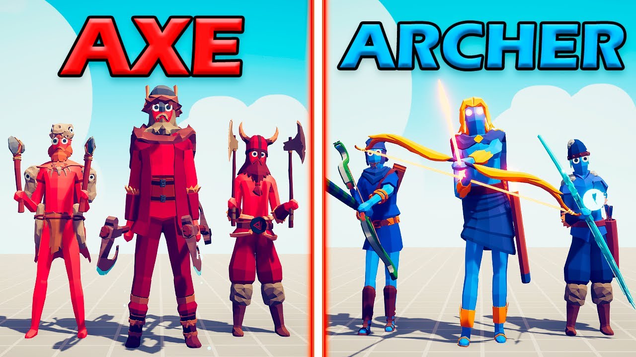 AXE UNITS TEAM vs ARCHER UNITS TEAM - Totally Accurate Battle Simulator | TABS