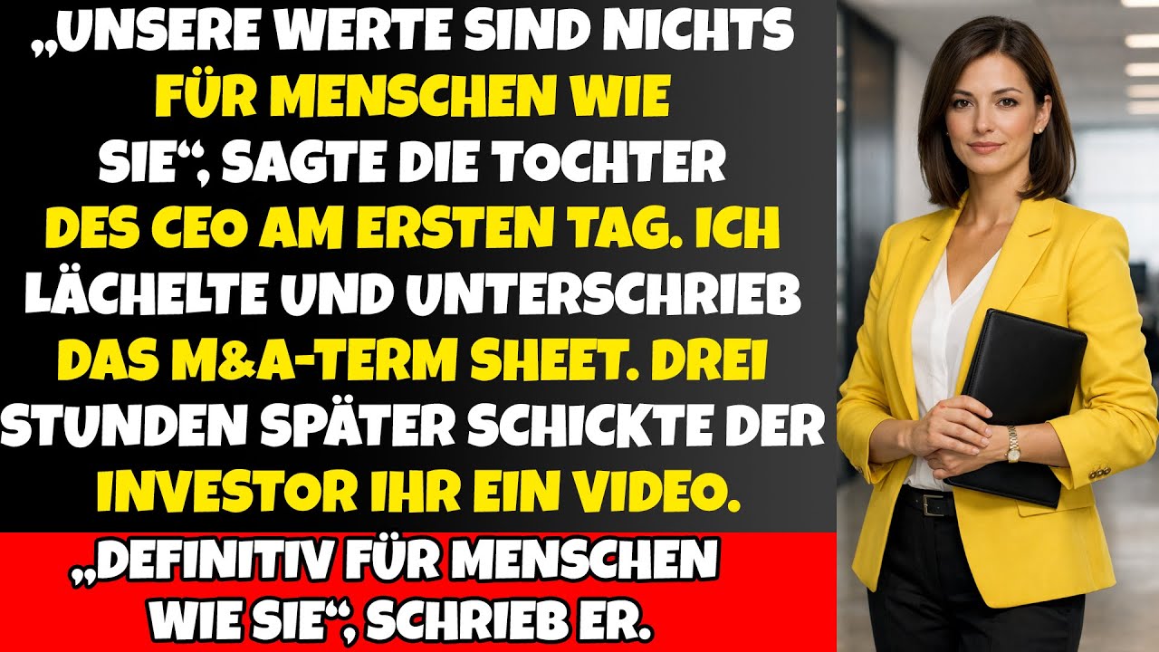 Sie sagte: „Unsere Werte sind nichts für Menschen wie Sie“… Drei Stunden später kam das Video.