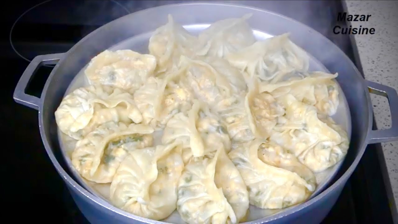 Chicken Momos ( Manto ) Without Steamer  طریقه پختن منتو یا موموز بدون دیگ منتو