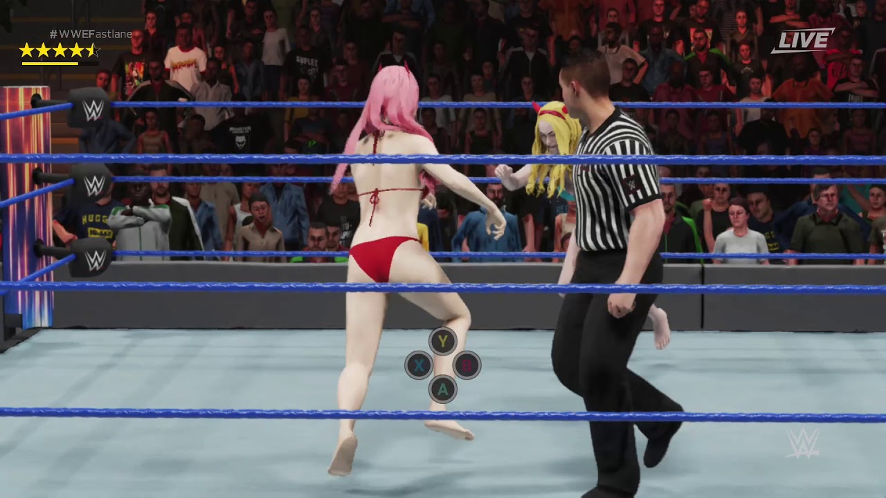 WWE 2K19 Star Butterfly VS Zero Two Bikini Barefoot Match