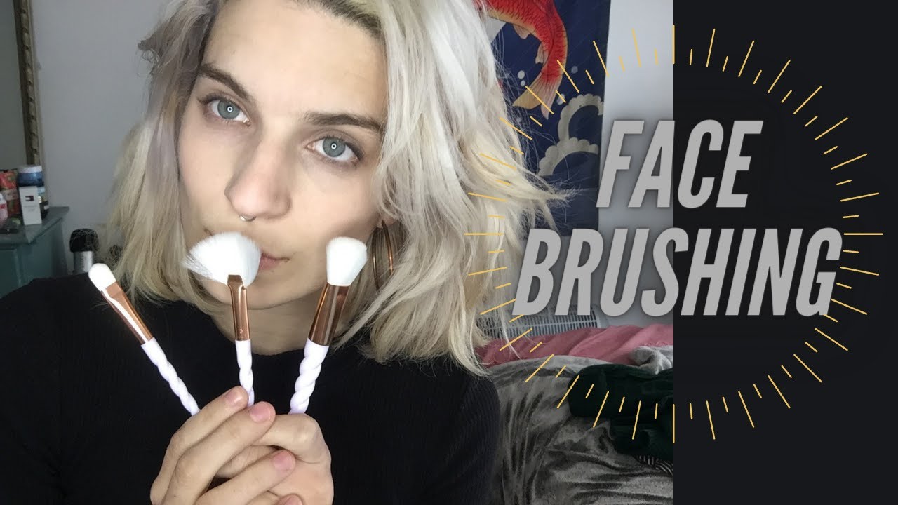 ASMR | Face Brushing and Tracing + Mouth Sounds 🖌👅