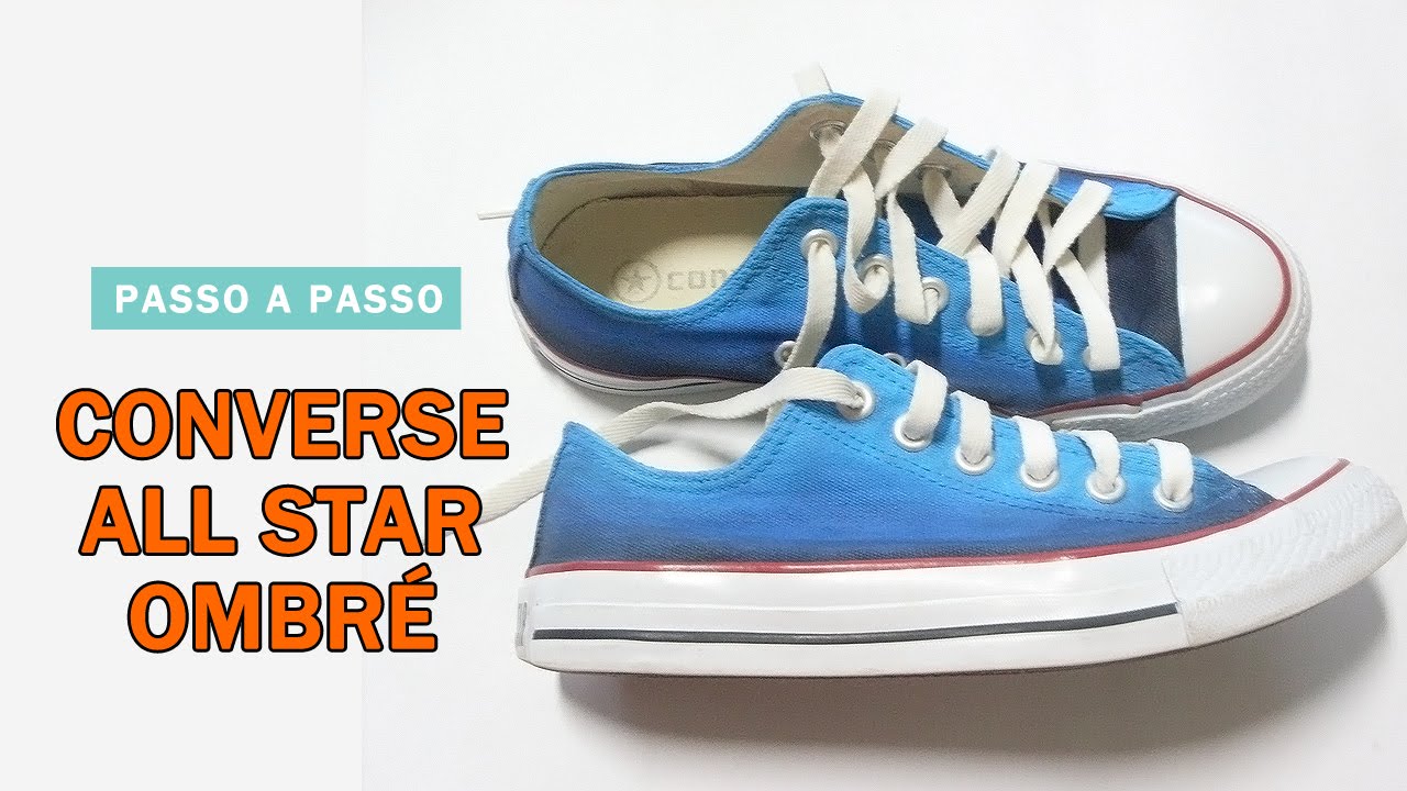 CUSTOMIZANDO T&Ecirc;NIS ALL STAR COM EFEITO OMBR&Eacute; - TIMELAPSE | Customizando - Mariely Del Rey