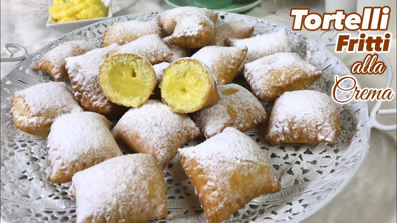 TORTELLI FRITTI ALLA CREMA SOFFICISSIMI di Carnevale  FRIED TORTELLI WITH CREAM - Tutti a Tavola